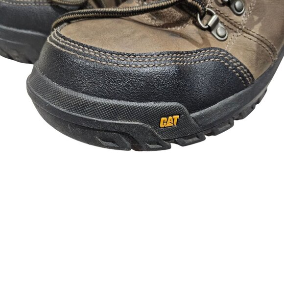 CAT Mens Steel Toe Work Boots Size 10 M Brown & Black Leather - Picture 5 of 9
